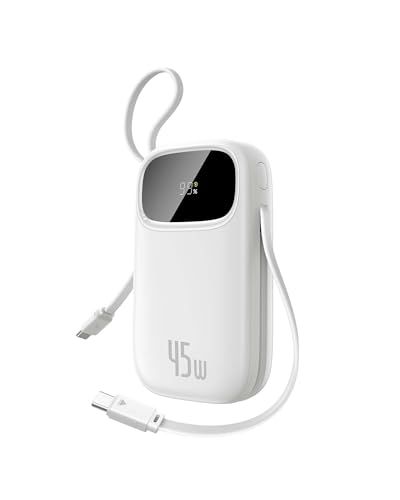 Baseus QPow3 Powerbank 45W 20000mAh met 2 geïntegreerde USB-C-kabels