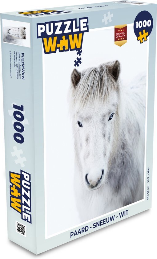 MuchoWow Puzzel Paard - Sneeuw - Wit - Legpuzzel - Puzzel 1000 stukjes volwassenen