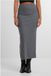 Urban Classics Ladies Rib High Slit Skirt Lange rok grijs gemêleerd S