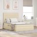 Maison Exclusive - Lit LED avec rangement et matelas, couleur crème, 140 x 200 cm, avec revêtement en tissu