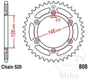 JT Sprockets JTR808.49SC 49 Tand Zelfreinigend Staal Achtertandwiel