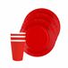 Santex feest/verjaardag servies set - 20x gebaksbordjes en bekertjes - rood - karton