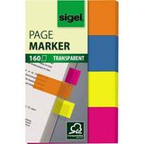 SIGEL HN614 Transparante Index Pagina Markers, 4 x 40 strips, Blauw/Roze/Geel/Oranje