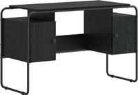 vidaXL Bureau met opslag Zwart eiken 120 x 50,5 x 75,5 cm
