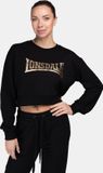 Lonsdale Damen Sweatshirt Culbokie Rundhals Sweatshirt Cropped Black/Gold-XL