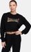 Lonsdale Damen Sweatshirt Culbokie Rundhals Sweatshirt Cropped Black/Gold-XL