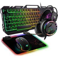 Spirit Of Gamer 4-in-1 Gaming pakket Toetsenbord + muis + muismat + Ultimate 300-headset Zwart
