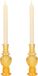 Ideas4seasons Bougeoir Venice - 2x - verre coloré - côtelé ocre - D5,7 x H15 cm