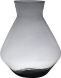 Hakbijl Glass Bloemenvaas Alexandra - transparant zwart - eco glas - 19 x 25 cm - smoke glas
