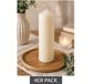 Bougie pilier classique en cire, bougie décorative, 17 x 5,7 cm Blanc crème