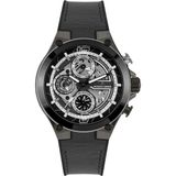 Jacques Lemans 1-2150A Sport Polshorloge Heren Quartz Zwart Leder Grijs Multi 44mm 10 ATM