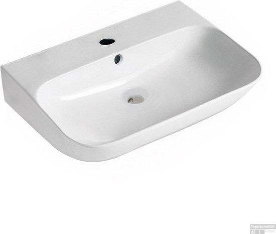 Sanifun Finto - Vrijhangende wastafel - 65.5 x 42 x 16.5 cm - Wit