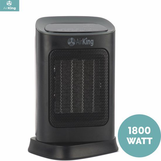 AirKing AKEK11BK Elektrische Kachel - Keramisch - 1800W - Touchscreen - Kantelbeveiliging - Zwart/Grijs