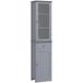 Meuble de salle de bain avec porte en acrylique, 2 étagères et tiroir en MDF gris