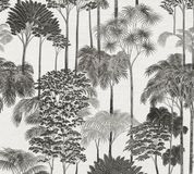A.S. Création Botanisch Vliesbehang - Grijs Zwart Wit - Palmboom Patroon - 1005 x 53 cm