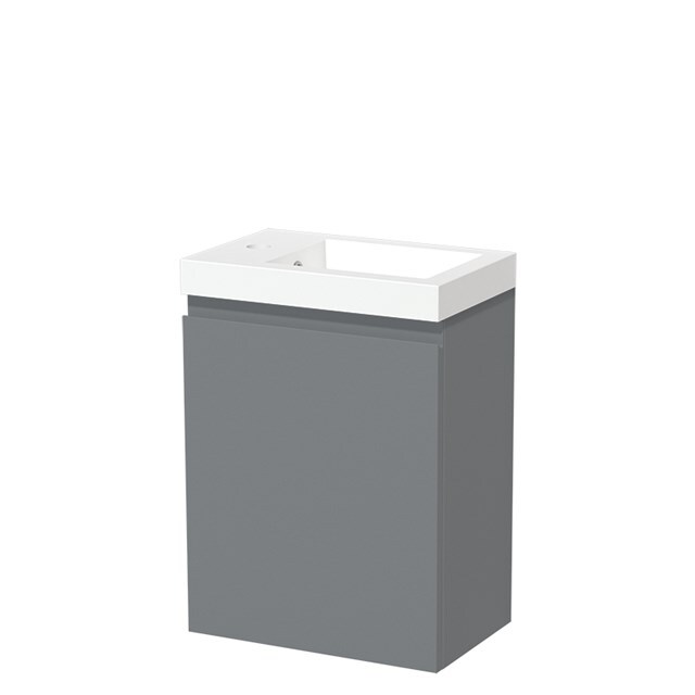 Maxaro Toiletmeubel met Wastafel Mineraalmarmer Glanzend Modulo Middengrijs 40 cm