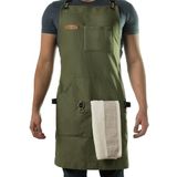 Asaya Chef schort voor mannen en vrouwen + handdoek en flesopener - 10 oz canvas