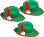 Chapeau de fantaisie Oktoberfest - 3x - vert - Adultes - Carnaval