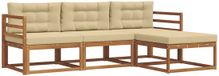vidaXL Ensemble de canapé d'extérieur 4 pièces Naturel et Beige