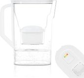 Wessper Karaf voor koelkastdeur 2,7 l, compatibel met Brita Maxtra, waterkan met filterslijtage-indicator, set bevat een waterfilter karaf en een waterfilter - wit