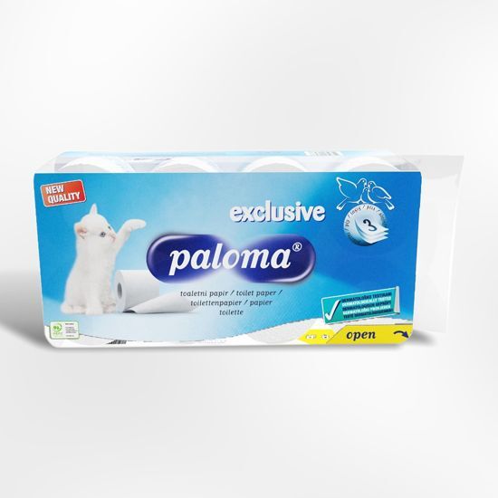 Paloma Toiletpapier Exclusive 3 laags Wit 150 vel - 8 rollen