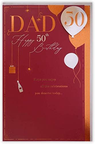 Clintons - Verjaardagskaart - 50 Jaar - Rood - 149x229mm