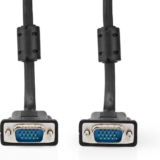 Nedis VGA-Kabel - VGA Male - VGA Male - Vernikkeld - 2.00 m - Zwart
