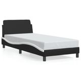 VidaXL Cadre de lit "Dover" Similicuir Noir et Blanc 90x200 cm
