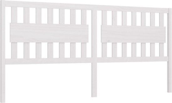 vidaXL Hoofdbord - 205,5x4x100 cm - Massief Grenenhout - Wit
