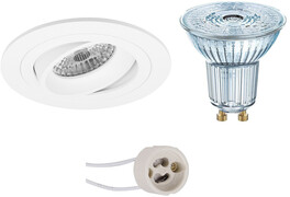 Osram - LED Spot Set - Parathom PAR16 930 36D - Pragmi Alpin Pro - GU10 Fitting - Dimbaar - Inbouw Rond - Mat Wit - 3.7W - Warm Wit 3000K - Kantelbaar Ã˜92mm