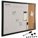 BAKAJI Wit magneetbord met memobord van kurk, 60 x 40 cm, houten lijst met uitwisbare marker, 2 magneten en 6 punaises, modern design, bord voor thuis, keuken, kantoor
