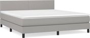 vidaXL Boxspring met matras stof lichtgrijs 160x200 cm