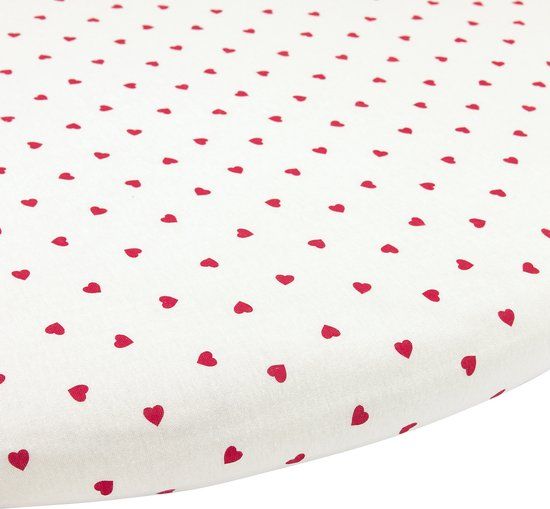 Meyco Baby Sweet Heart Hoeslaken Boxmatras Rond - White/Red - 90/95cm