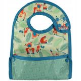 Close 2 Bib Unisex-Baby Close pop-in babyslabbetjes, 6 maanden, uniseks, waterdicht, vuilafstotend, eenvoudig afgeveegd met opvangbak, oranje Utan-print