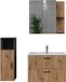 Vicco Ensemble de salle de bain Irma, Chêne anthracite/doré, 4 pièces