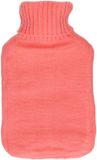 DID Bouillotte à eau chaude avec housse tricotée - rose - 2L