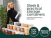 Sans marque Boîtes de conservation avec couvercle hermétique Set, sans BPA, Boîte de rangement avec couvercle Cuisine, Pots de conservation Sets, Boîte de conservation Organiseur de cuisine, Farine et Sucre - 12 x 1,2 L - Blanc