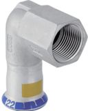 Geberit Mapress roestvrij staal overgangsbocht 90° met binnendraad (gas), DN 32, 34148