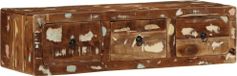 Meuble TV fixation murale 100x32x25 cm bois recyclé massif