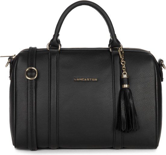 Lancaster Paris Mademoiselle Ana Handtas - Zwart - Leer - 14 inch - Dames
