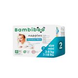 Bambiboo Huidvriendelijke wegwerpluiers mini met zachte bamboevezel en navelopening - Pasgeboren babyluiers - Wegwerpluiers voor pasgeboren baby's - Bescherming voor de huid - Maat 2, 25 stuks
