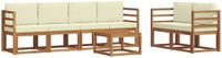 vidaXL - Acacia houten loungeset - 7-delig - Natuurlijk en crème