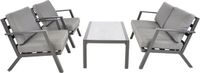 Lesli Living Loungeset Marah - 4-delig - Lichtgrijs - Aluminium - 2 jaar garantie