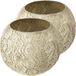 Deco by Boltze Porte-bougie - 2x pièces - aspect antique - argent - 11 x 13 cm - Pour bougies chauffe-plat