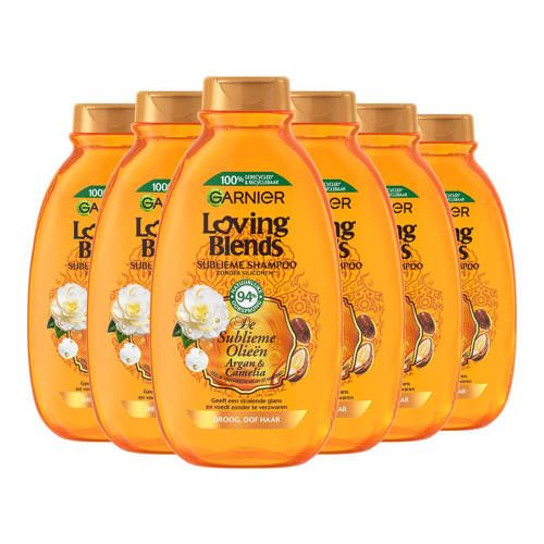 Garnier Loving Blends Argan & Cameliaolie shampoo - 6 x 300 ml - Voordeelverpakking