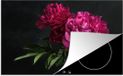 Merkloos KitchenYeah® Inductie beschermer 77x51 cm - Pioenrozen - Roze - Inductie kookplaat accessoire
