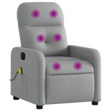 VidaXL Massagestoel verstelbaar stof lichtgrijs