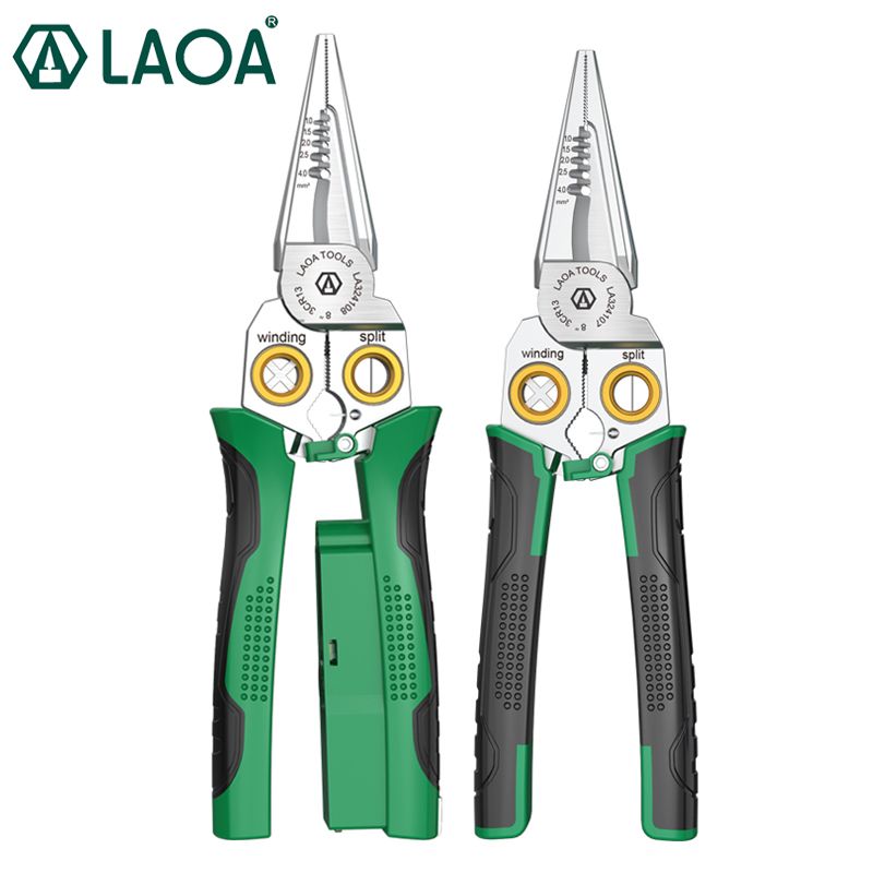 LAOA Stainless Steel Electrician Pliers Wire Stripper Wire Cutter Cable Shear Needle Nose Pliers