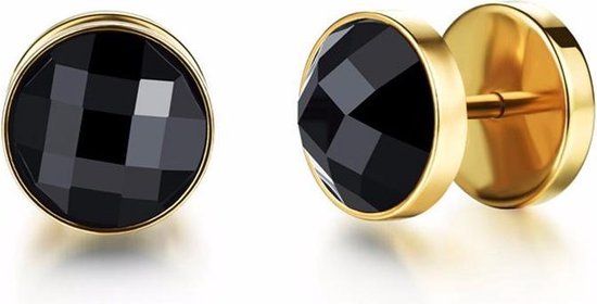 Mendes Jewelry Stud oorbellen Zircon Goudkleurig