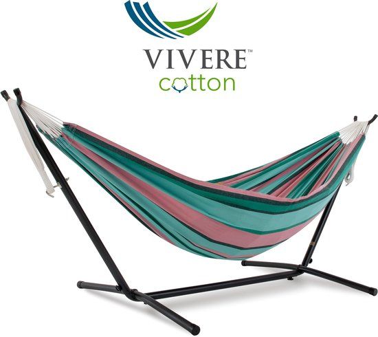 Vivere Dubbele Hangmat met Standaard - Watermelon